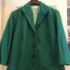 Green Coldwater Creek Blazer Sz 16